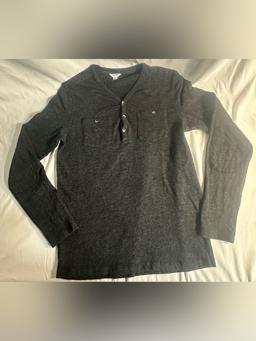 Calvin Klein Dark Charcoal Long-Sleeve Henley